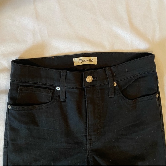 Madewell 9" High Rise Skinny Jeans Black Sz 37 J6547 Stretch Tencel Lunar - Picture 2 of 5